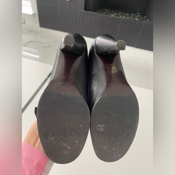 BURBERRY BLACK LEATHER HIGH HEELS EU38 US8 - Picture 16 of 16